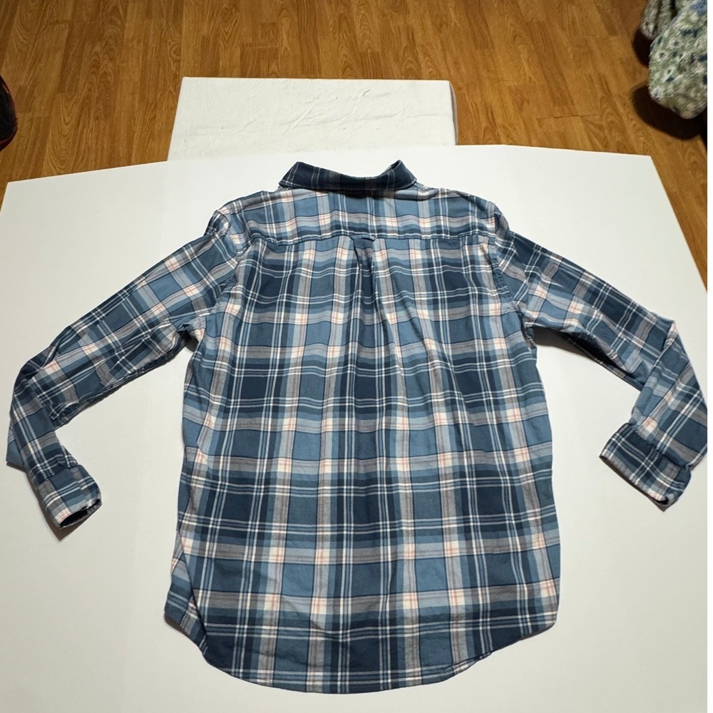 Chaps Est 1978 Mens XL Blue Plaid Stretch Long Sleeve Button Down Shirt Pocket
